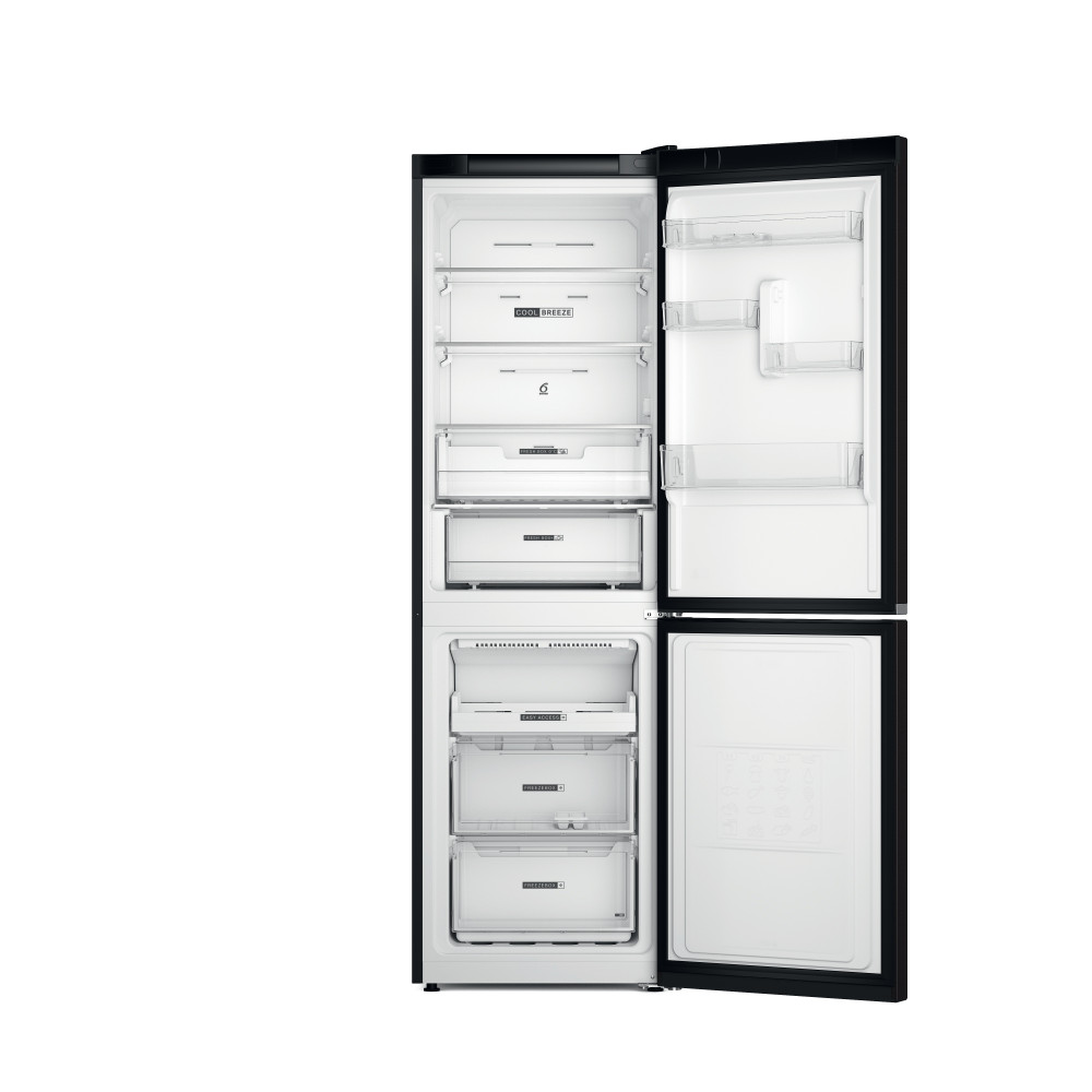Whirlpool Hűtő/fagyasztó kombináció Szabadonálló W7X 83T KS Fekete/Inox 2 doors Frontal open