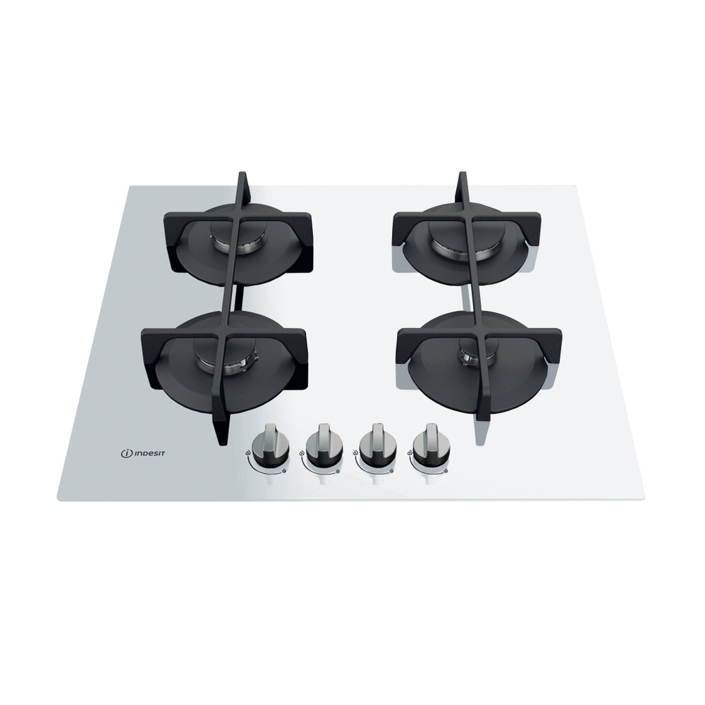Indesit Varná doska ING 61T/WH Biela Plyn Frontal top down