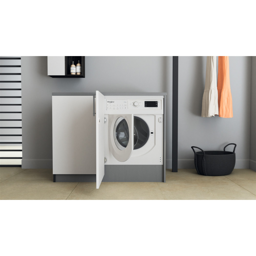 Whirlpool Mosó-szárító Beépíthető BI WDWG 751482 EU N Fehér Elöltöltős Lifestyle frontal open