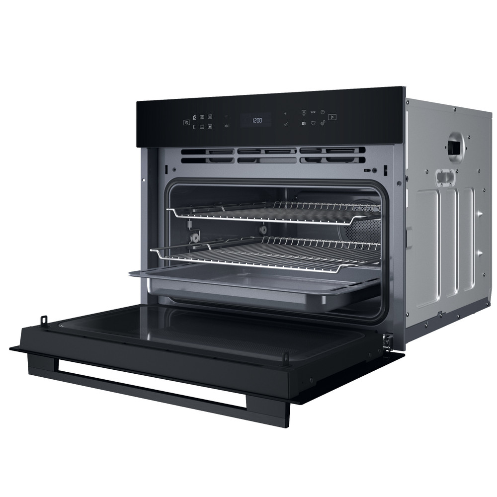 Whirlpool Microgolfoven Inbouw WCW7O7HTSB Zwart Elektronisch 53 Combimicrogolfoven 950 Perspective open
