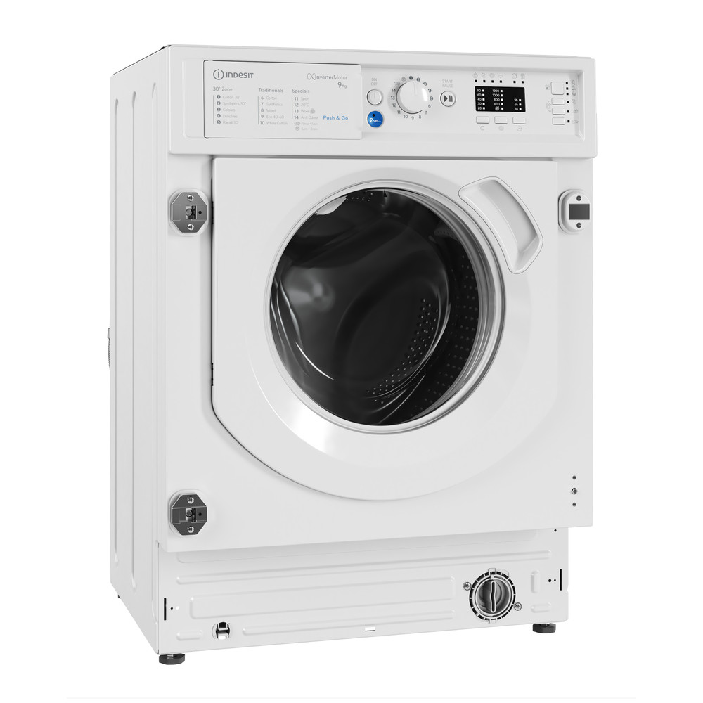 Indesit Washing machine Built-in BI WMIL 91485 UK White Front loader B Perspective