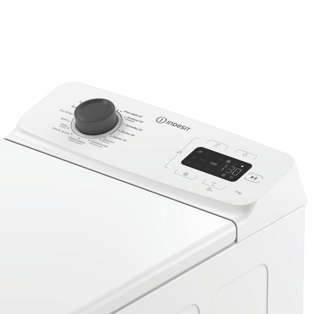 Indesit Pračka Volně stojící TI512EGMTCS Bílá Vrchem plněná B Lifestyle control panel
