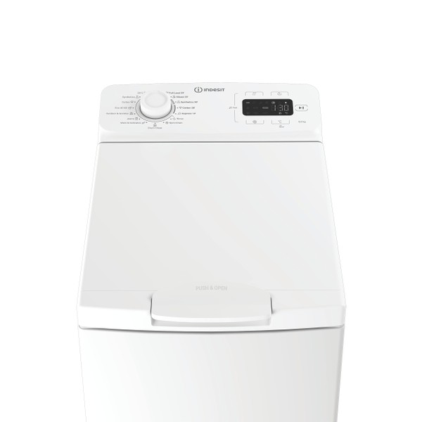 „Indesit“ Skalbimo mašina Laisvai pastatoma TI5513EMTEE Balta Pakraunama iš viršaus C Control panel