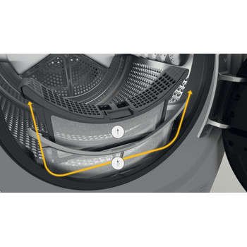 Whirlpool Sušička W7 D93SB EE Stříbrná Filter