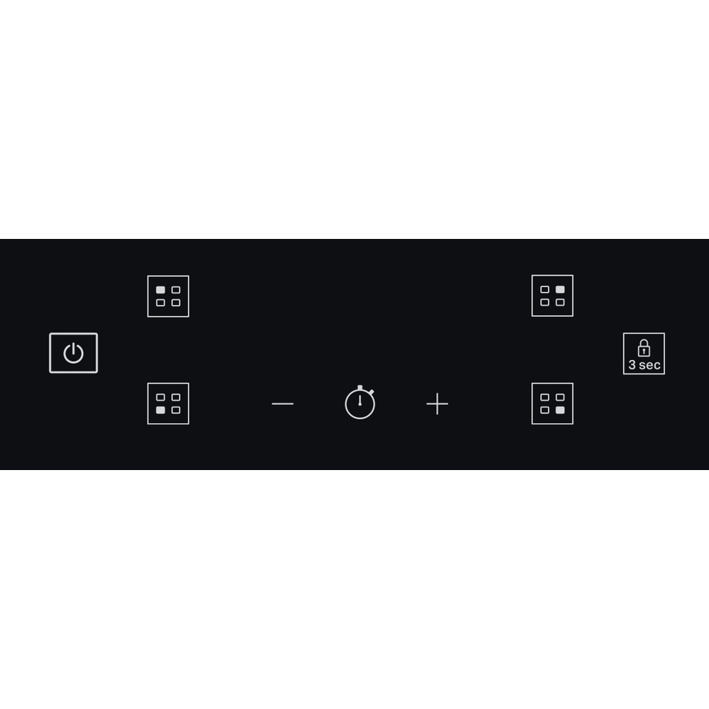 Whirlpool Table de cuisson WS Q4860 NE Noir Induction vitroceramic Control panel