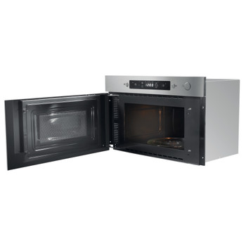 Whirlpool Mikrohullámú sütő Beépíthető AMW 439/IX Rozsdamentes acél Elektromos 22 Mikrohullám+Grill funkció 750 Perspective open