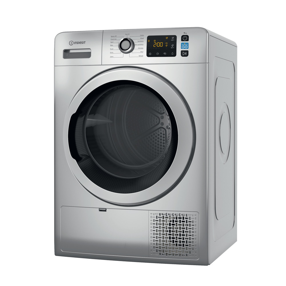 Indesit Dryer YT M11 92SS X UK Silver Perspective