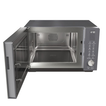 Whirlpool Magnetron Vrijstaand MWF 259 SG Shadow Grey Elektronisch 25 MW-Combi 800 Perspective open
