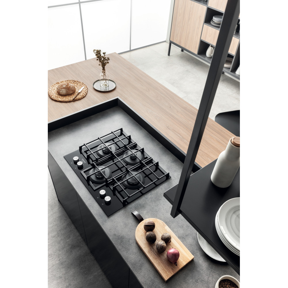 Hotpoint_Ariston Plită HAGS 61F/BK Negru Gaz Lifestyle perspective