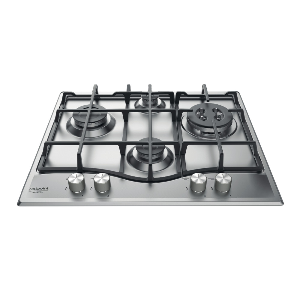 Hotpoint_Ariston Table de cuisson PCN 641 T/IX/HA Inox Gaz Frontal top down