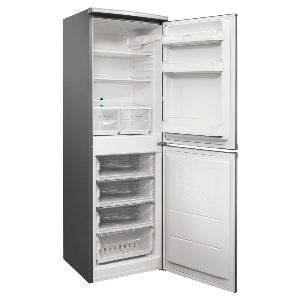 Indesit Kombinacija hladnjaka/zamrzivača Samostojeći CAA 55 NX 1 Inox 2 doors Perspective open