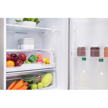 Indesit Комбиниран хладилник с камера Свободностоящи LI7 FF2 S B Сребрист 2 врати Drawer