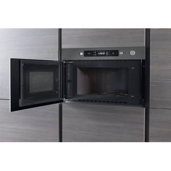 Whirlpool Mikrohullámú sütő Beépíthető AMW 439/IX Rozsdamentes acél Elektromos 22 Mikrohullám+Grill funkció 750 Lifestyle perspective open