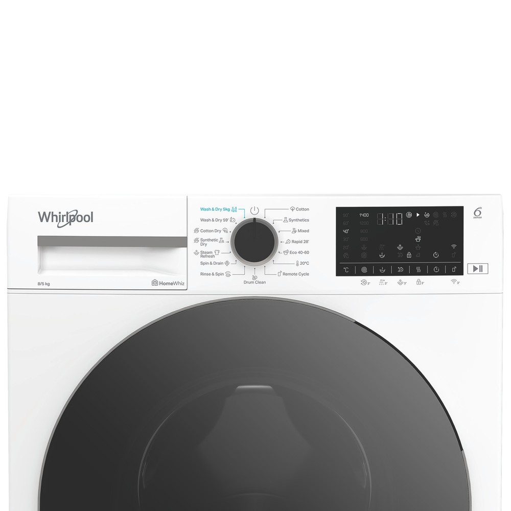 Whirlpool Práčka so sušičkou Voľne stojace WAD 8536WBC EE Biela Spredu plnená Control panel