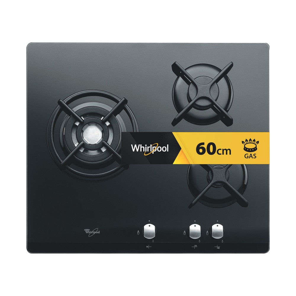 Whirlpool Table de cuisson AKT 404/NB Noir Gaz Frontal