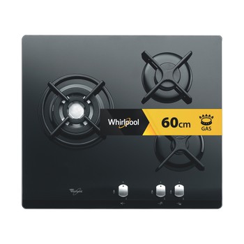 Whirlpool Table de cuisson AKT 404/NB Noir Gaz Frontal