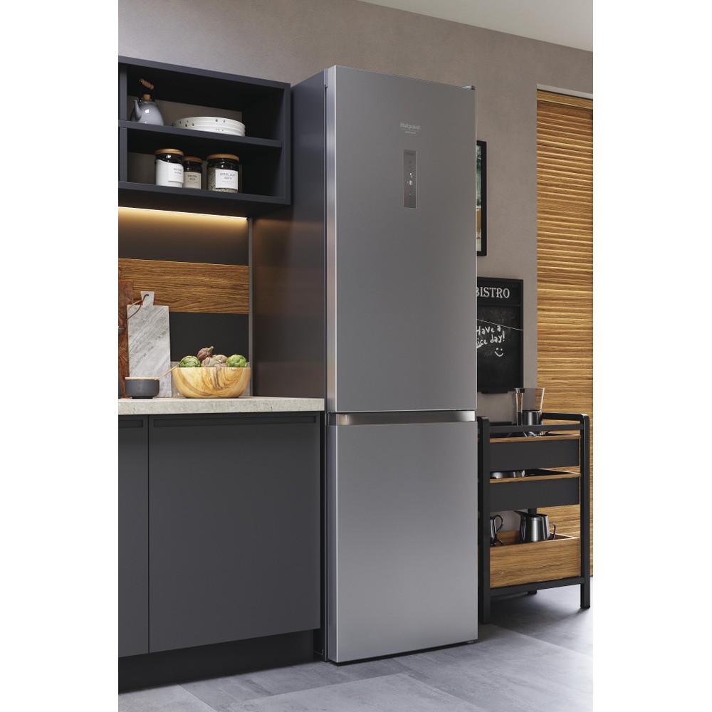 Hotpoint_Ariston Combinație frigider-congelator Neincorporabil HAFC9 TT43SX O3 Saturn Steel 2 doors Lifestyle frontal