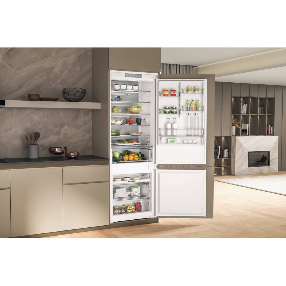 Whirlpool Kombinovaná chladnička s mrazničkou Vestavné WH SP70 T121 Bílá 2 doors Lifestyle perspective open