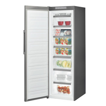 Whirlpool Freezer Freestanding UW8 F2C XB UK 2 Optic Inox Perspective open