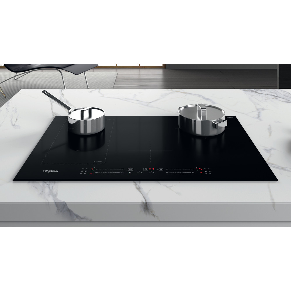 Whirlpool Kookplaat WL S3377 BF Zwart Induction vitroceramic Lifestyle frontal top down
