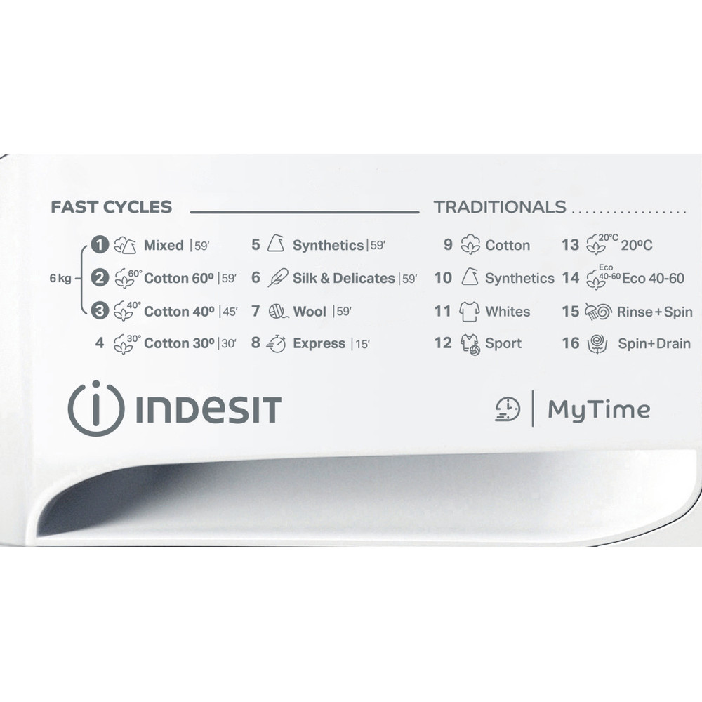 Indesit Mosógép Szabadonálló MTWSA 61252 W EE Fehér Elöltöltős F Program