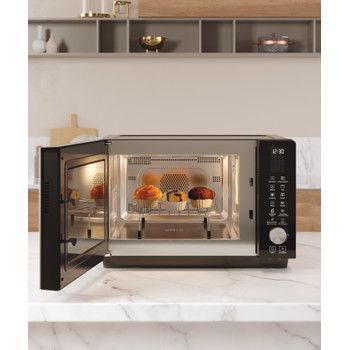 Whirlpool Microgolfoven Vrijstaand MWF 259 B Zwart Elektronisch 25 Combimicrogolfoven 800 Lifestyle frontal open