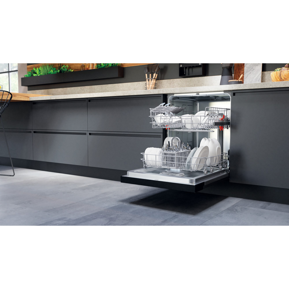 Hotpoint Dishwasher Built-in H3B L626 B UK Half-integrated E Lifestyle perspective open