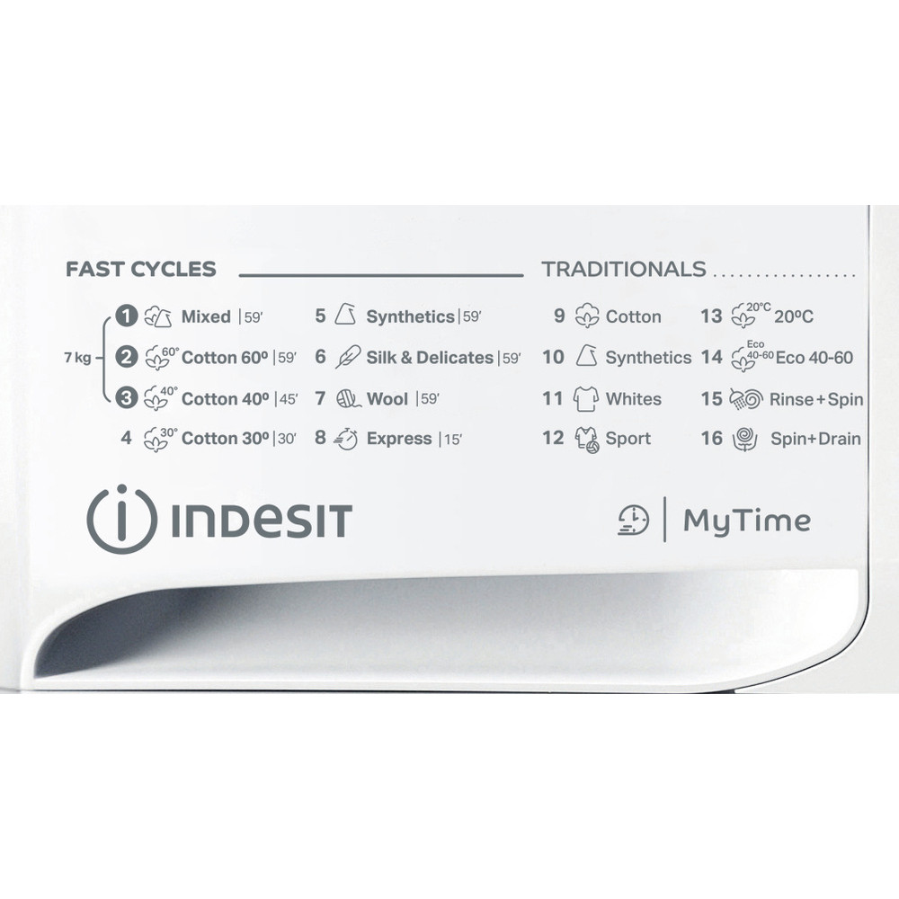 Indesit Veļas mazgājamā mašīna Brīvi stāvošs MTWA 71252 W EE Balts Priekšējās ielādes E Program