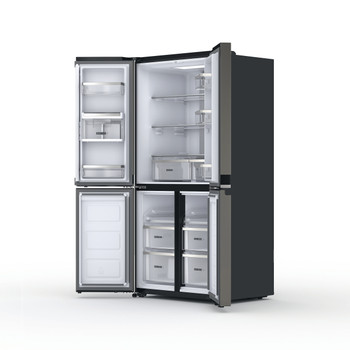 Whirlpool Side-by-Side Independent WQ9 U2BL EF Negru-Inox Perspective open