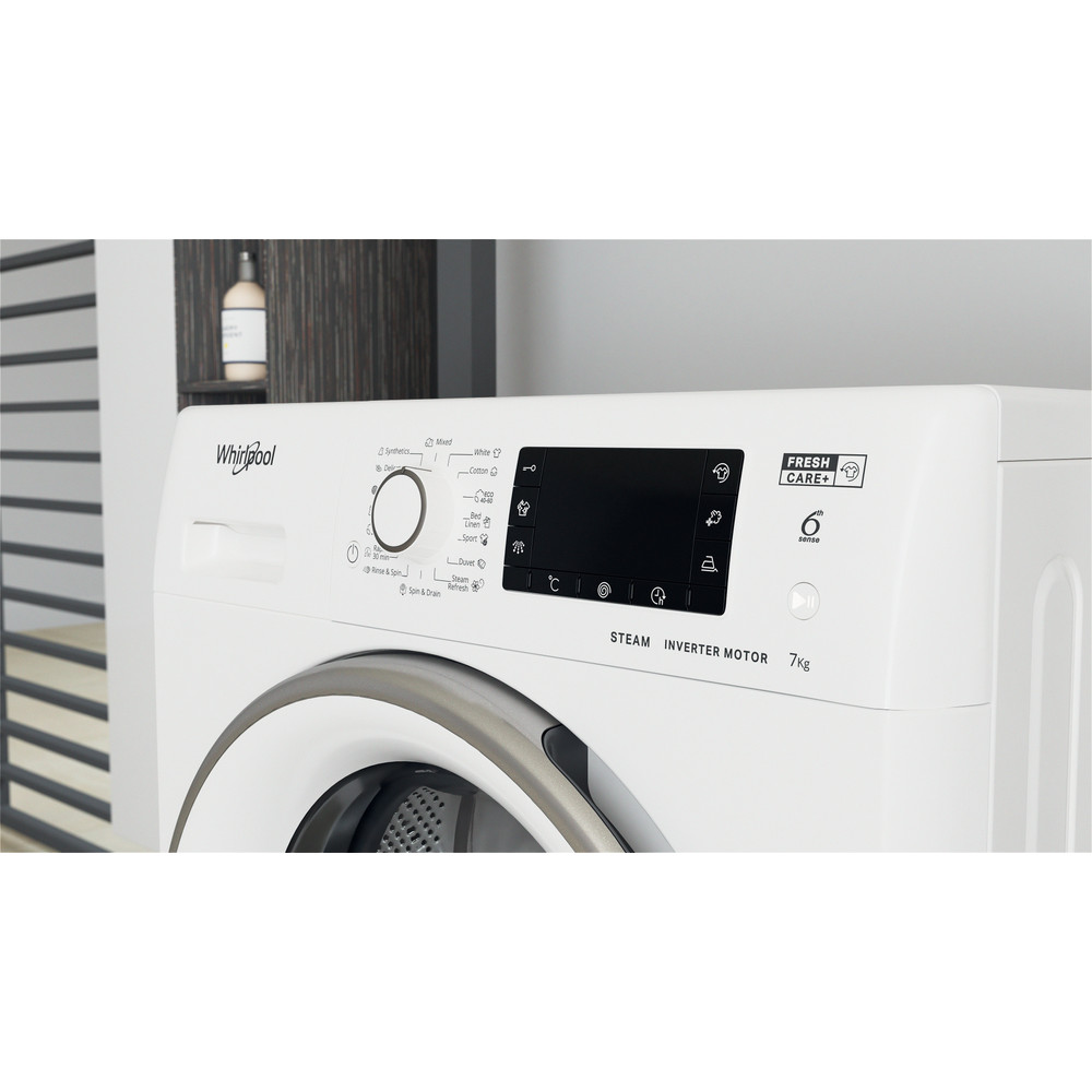 Whirlpool Mosógép Szabadonálló FWSD 71283 SV EE N Fehér Elöltöltős D Lifestyle control panel