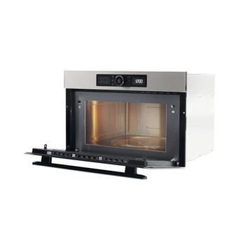 Whirlpool Mikrohullámú sütő Beépíthető AMW 730/SD Ezüst hajnal Elektromos 31 Mikrohullám+Grill funkció 1000 Perspective open