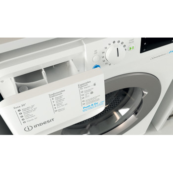Indesit Lavadora Libre instalación BWE 81496X WS SPT N Blanco Cargador frontal A Drawer
