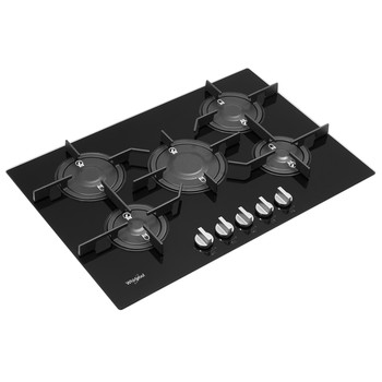 Whirlpool Table de cuisson POW 75D2/NB Noir GAS Perspective