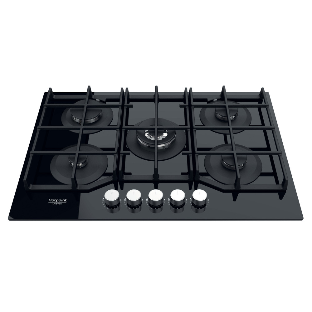 Hotpoint_Ariston Placa HAGS 72F/BK Preto Gás Frontal top down