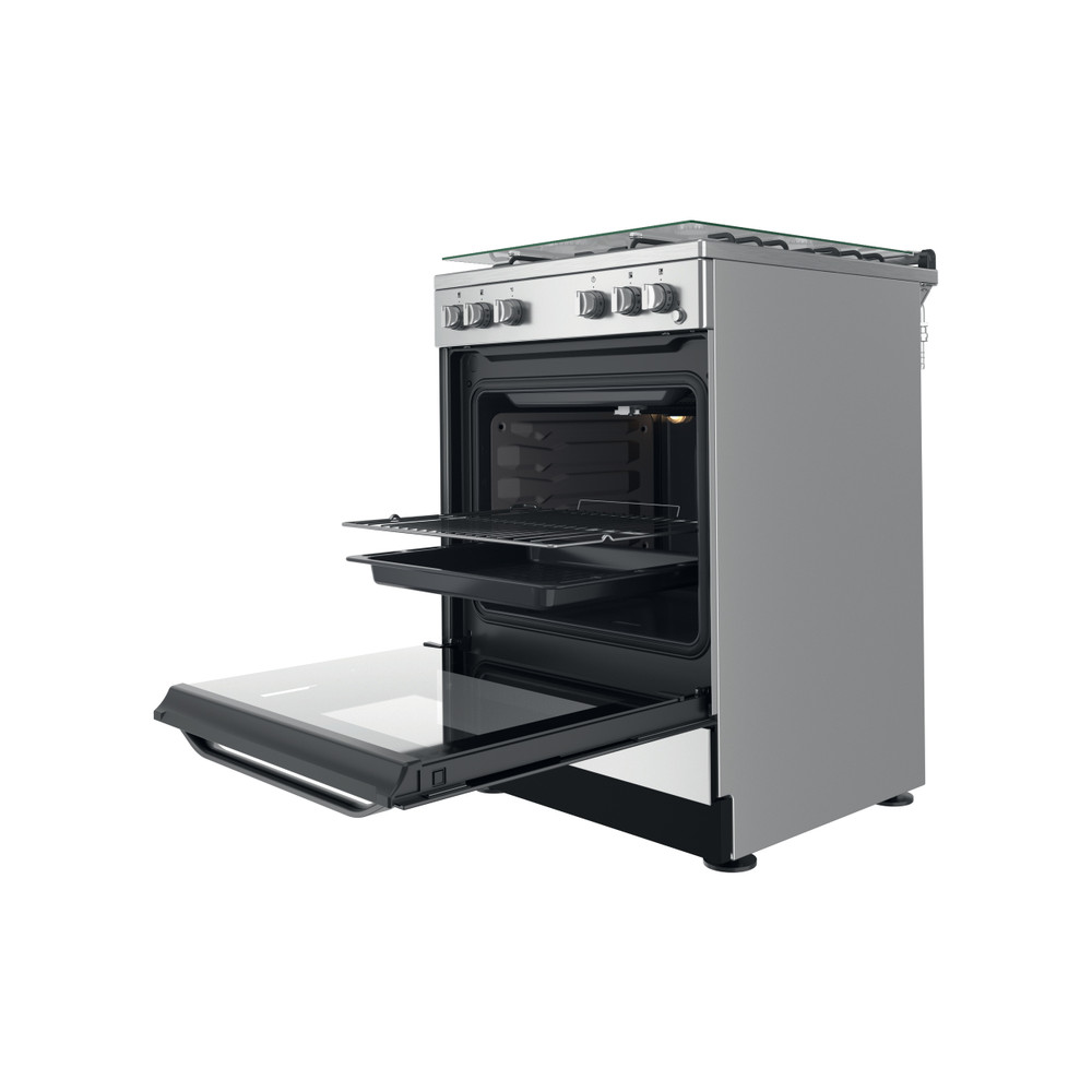 Hotpoint_Ariston Aragaz HS67G1PCX/FR Inox Gaz Perspective open