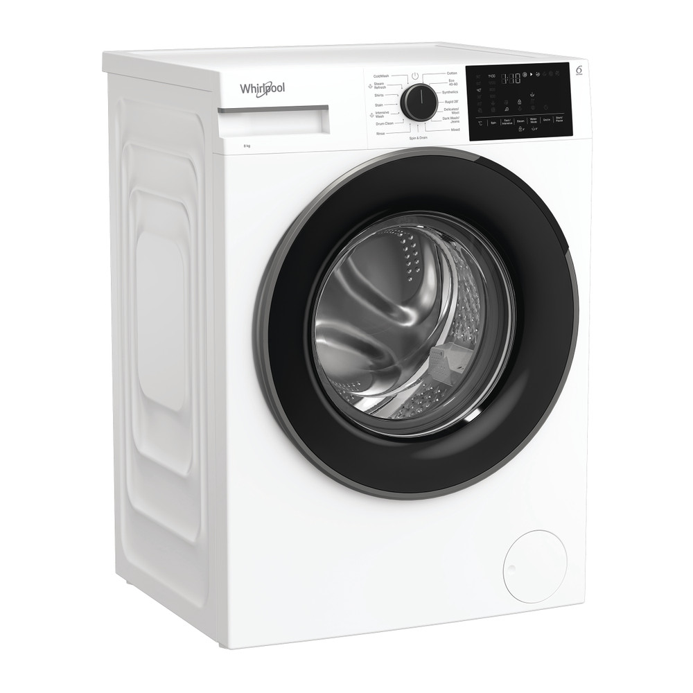 Whirlpool Vaskemaskin Frittstående WSPM 86WB EE Hvit Front loader A Perspective