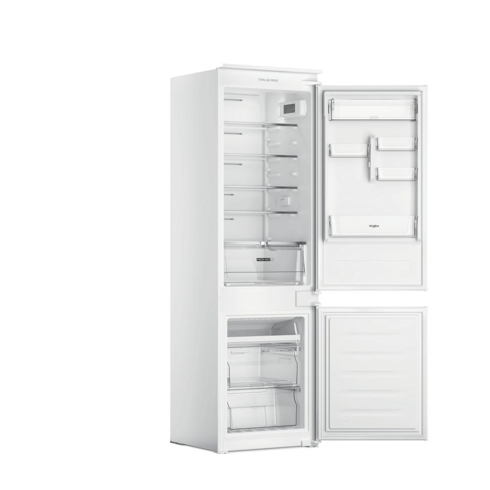Whirlpool Combiné réfrigérateur congélateur Encastrable WHC18 T111 Blanc 2 portes Perspective open